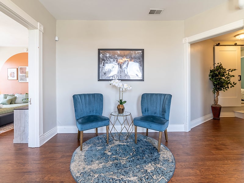 Estate living room with couches and television