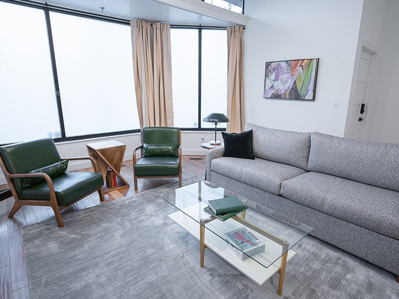 Estate living room with couches and television